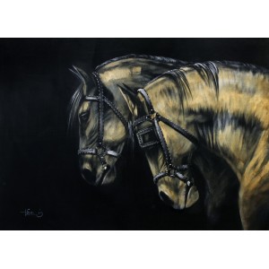 Irfan Ahmed, 30 x 42 Inch, Oil on Canvas, Horse Painting, AC-IRA-035
